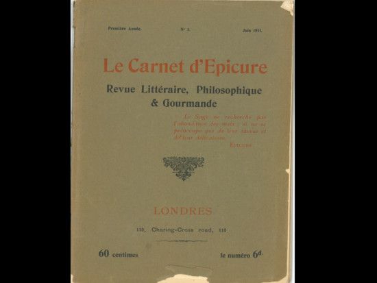 Le Carnet D’Épicure 1911