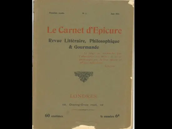 Le Carnet D’Épicure 1911